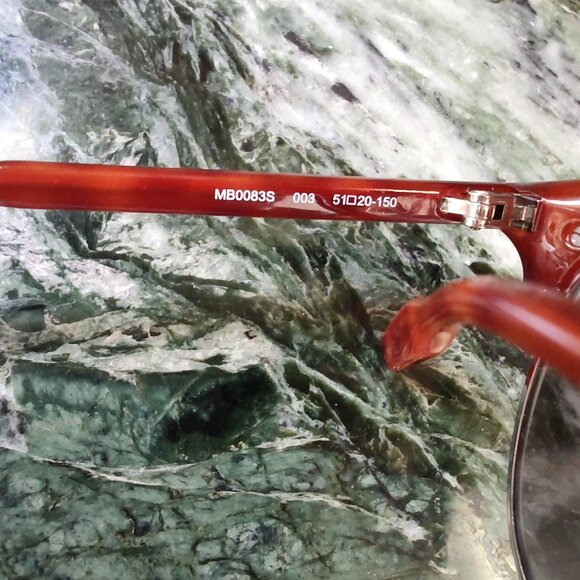 Montblanc Tortoise Brown MB0083S Mens Semi Rimless Sunglasses - Picture 14 of 16